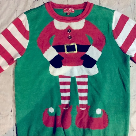 CHRISTMAS TO BE JOLLY SANTA SWEATER. LIKE NEW. - Picture 4 of 5